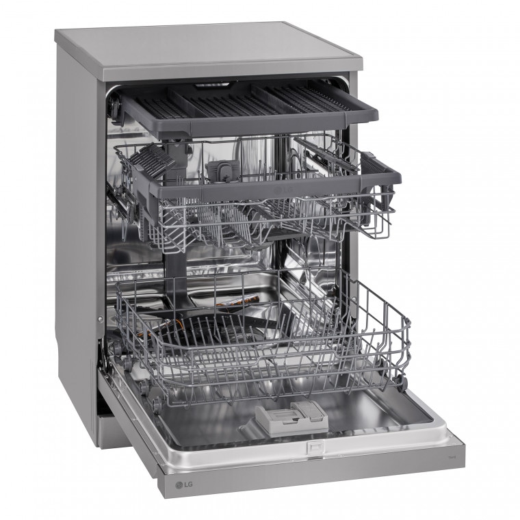 LG Lavavajillas LG QuadWash™, Inox Antihuellas, Tercera bandeja cubiertos, clasificación D, DF243FV.APYQEES